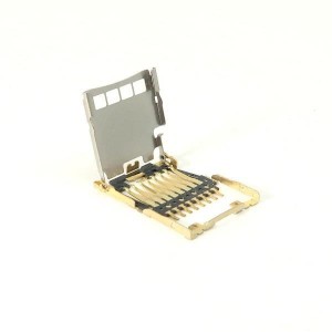 ST1W008S4TR2000, Соединители для карт памяти MicroSD Conn low pro Hinged W/ Det Switch