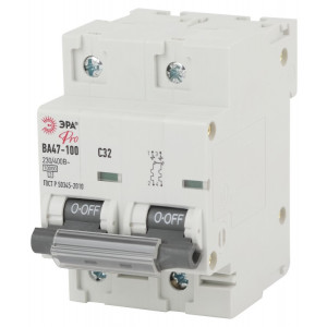 Автоматический выключатель PRO NO-902-274 ВА47-100 2Р 32А кривая С 10 кА Б0048864