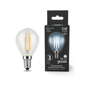 Лампа LED Filament Globe E14 5W 4100K 1/10/50 105801205