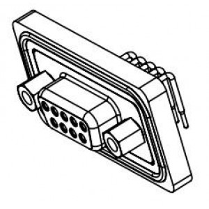 630-W09-240-012, Стандартные соединители D-Sub  WTRPF R/A dip 9PIN FML CONN MNT HLE