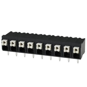 TBLH10-500-09BK, Фиксированные клеммные колодки Terminal block, screwless, High Temp, 5.00, Horizontal, 9, Black w Gray Button