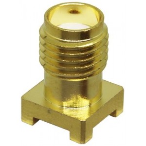 CONSMA001-SMD-G-T, РЧ соединители / Коаксиальные соединители SMA Female, Straight, Surface Mount, Gold, Tape and Reel