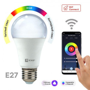 Лампа светодиодная Умная Connect 8Вт WIFI RGBW E27 slwf-e27-rgbw