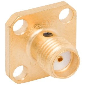 901-9215, РЧ соединители / Коаксиальные соединители 4HOLE FLANGE JACK S/CUP GOLD PLATED