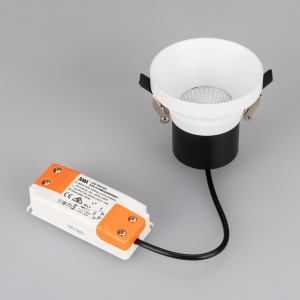 Светильник MS-VOLCANO-BUILT-R82-10W Warm3000 (WH, 38 deg, 230V) 033663, Встраиваемый светильник даунлайт. Мощность 10 Вт, св. поток 875 лм, 88 лм/Вт, теплый 3000 K, CRI>90, UGR<16, угол 38°, напряжение питания 230 В. Белый круглый корпус из алюминия, степень защиты IP20. Размер: диаметр 82 мм, высота 76 мм. Монтаж встраиваемы