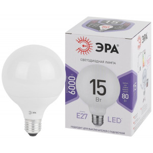 Лампочка светодиодная STD LED G95-15W-6000K-E27 E27 / Е27 15Вт шар холодный белый свет Б0049079