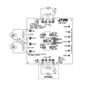 DC1537A, Средства разработки интегральных схем (ИС) управления питанием LT3992EFE Demo Board I Monolithic Dual T