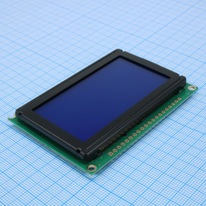 HTM12864K-25W-N5P-V01, ЖКИ графич, 128 х 64, STN Blue Negative/Transmissiv, подсв. LED Белая, VDD = 5V, 6 o'cl, -20...+70°C драйвер SBN0064G