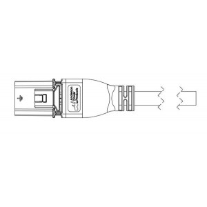 2031KZ3-BK, Шнуры питания для постоянного тока SDG400 T-LATCH SNGL 3M RT 18A 400/600V