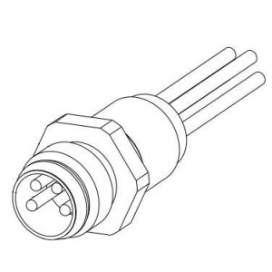 2120958-1, Цилиндрические метрические разъемы 3PIN MLE PNL MT CONN Li 200 mm