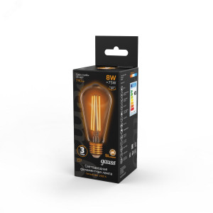 Лампа LED Filament ST64 E27 8W Golden 2400К 1/10/40 157802008