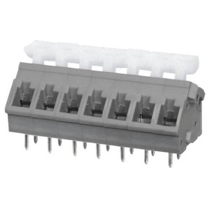 TBL005A-500-07GY-2WT, Фиксированные клеммные колодки Terminal block, screwless, 5.00, 45 , 7, Gray w White Button