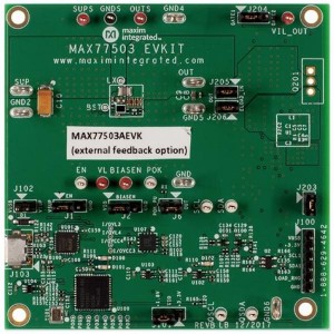 MAX77503AEVKIT#, Средства разработки интегральных схем (ИС) управления питанием EVKITs for 14V Input, 1.5A High-Efficiency Buck Converter with 9A IQ