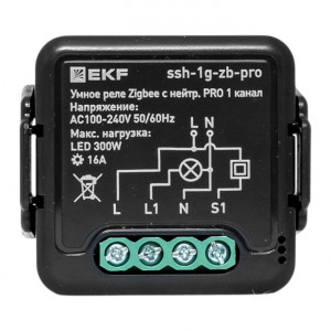 Умное реле в подрозетник 1-канальное с нейтралью 16А Zigbee EKF Connect Select PRO ssh-1g-zb-pro