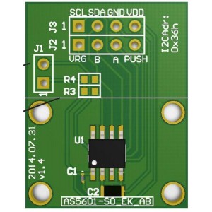 AS5601-SO_EK_AB, Инструменты разработки магнитного датчика 12-Bit Rotary Sensor AdapterBRD Dual-Row