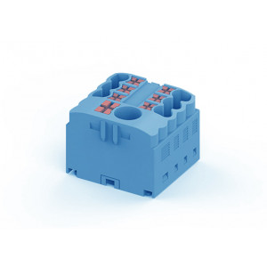 Распределительный блок TPA6/2.5-7-BU, Блок распределения потенциала, 7 точкек подключения, тип фиксации провода: push-in, номинальное сечение: 2,5/6 мм кв., 41A, 450V, цвет: синий
