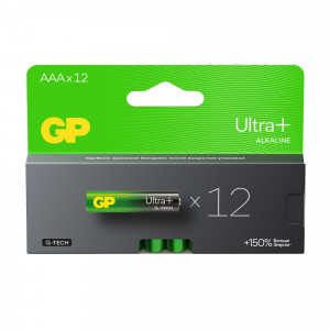 Батарейка алкалиновая c технологией G-tech GP Ultra Plus Alkaline 24А AАA - 12 шт. на блистере 622