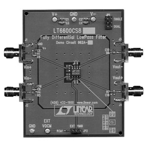 DC962A-D, Средства разработки активных фильтров LT6600-15 Fc=15MHz