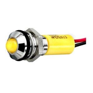 Q8P3CXXY24E, Светодиодные панельные индикаторы Yellow LED 24VDC 8mm Wire IP67