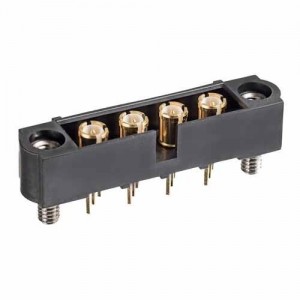 M80-MV311M2-04, Power to the Board MALE VERT 3.0 COAX 4 POS 6 GHz 50 Ohm