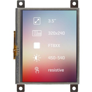 MIKROE-2162, Средства разработки визуального вывода 3.5" Resistive Riverdi Display, RVT3.5B320240CFWR00