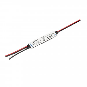 INTELLIGENT ARLIGHT Диммер SMART-PWM-101-72-DIM-PD-SUF (12-24V, 1x3A, SS, 2.4G) 038181, Миниатюрный диммер для монохромной светодиодной ленты (ШИМ). Питание/рабочее напряжение 12-24VDC, максимальный ток 3A на канал, 1 канал, максимальная мощность 36-72W, плавный старт (smooth start), функция Push-Dim. Габариты 60x14x6 мм. Управляется пультам