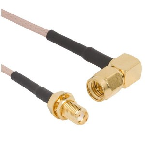 135111-01-18.00, Соединения РЧ-кабелей SMA Blkhd Jck to SMA R/A PLG 18 inches