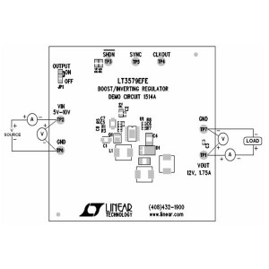DC1514A, Средства разработки интегральных схем (ИС) управления питанием LT3579EFE Demo Board - 6.5A Boost/Invert