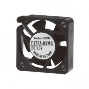 F17FA-03MC, Вентиляторы постоянного тока Brushless DC Fan, 17 X 17 X 5mm, 3.3V DC, .01m3/min Air flow, 6 Pa Static pressure, 5db Noise, 1 sleeve bearing