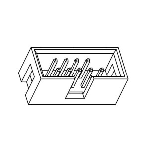 G821EU210AAL10Y, Проводные клеммы и зажимы Box Header 2.54mm*2.54mm Pitch STR DIP,2x5Pin,G/F,NY6T,TAIL=3.0mm,Removed#10Pos,Color-Black