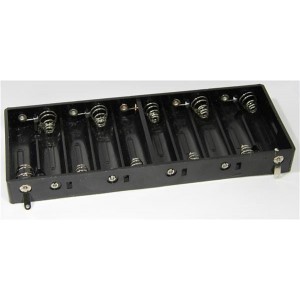12BH309-GR, Контакты, защелки, держатели и пружины для цилиндрических батарей 10XAA TABS BLK