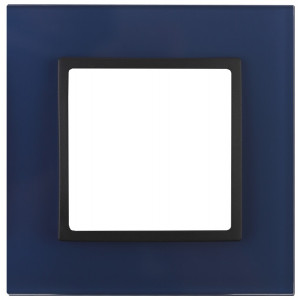 14-5101-29 Рамка на 1 пост, стекло, Elegance, синий+антр (10/50/1800) Б0034483