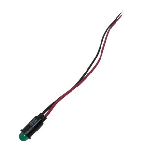 559-0202-003F, Светодиодные панельные индикаторы GREEN DIFFUSED 5V 6" LEADS