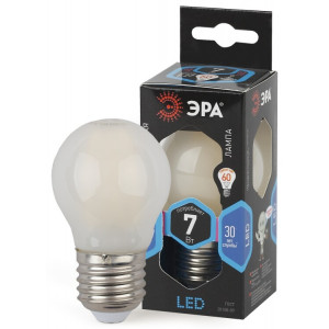 Лампочка светодиодная F-LED P45-7W-840-E27 frost E27 / Е27 7Вт филамент шар матовый нейтральный белый свет Б0027959