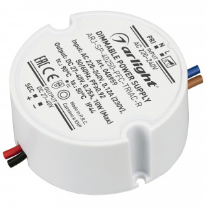 Блок питания ARJ-SP-40250-PFC-TRIAC-R (10W, 27-40V, 250mA) 040959, Диммируемый источник тока по стандарту TRIAC с гальванической развязкой для светильников и мощных светодиодов. Входное напряжение 220-240 VAC. Выходные параметры: 27-40 В, 250 mА, 10 Вт. Встроенный PFC >0,92. Негерметичный пластиковый корпус IP 44.