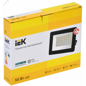 Прожектор светодиодный СДО 06-50 4000К IP65 черн. IEK LPDO601-50-40-K02
