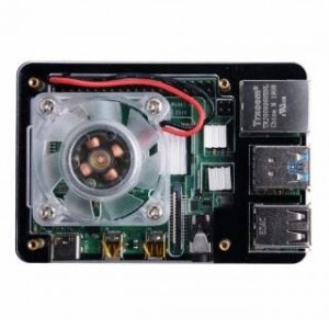 110061134, Принадлежности Seeed Studio  Black and Transparent Case with Single Fan (Support Pi 4B)