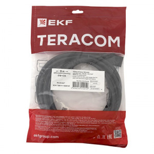 Кабель питания TERACOM для PDU IEC 60320 C13 - IEC 60320 C14 сечение 3x1,5мм2 250В 10A длина 3,0 метра TRC-PCA-C13-C14-3M