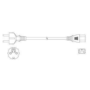 364019-06, Кабели питания переменного тока 10A C13 (3M) EUROPE GRAY