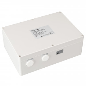 ARJ-EMG-50-120W-1H-LIFEPO4, Блок аварийного питания с гальванической развязкой для группы светильников. Входное напряжение 220-240 VAC. Выходное напряжение: 230-300 VDC (подстраивается под блок питания). Допустимая мощность нагрузки: 100Вт. Встроенный PFC >0.95.