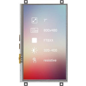 MIKROE-2175, Средства разработки визуального вывода 7" Resistive Riverdi Display, RVT70AQFFWR00