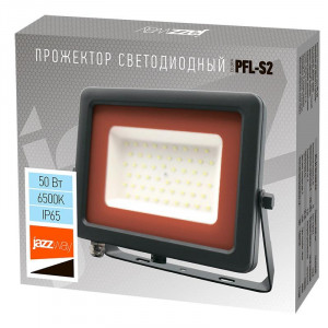 Прожектор светодиодный PFL-S2 50Вт 6500К IP65 220–240В ДО с клапаном закален. матов. стекло сер. 2853301D