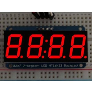 878, Средства разработки схем светодиодного освещения  7 Segment Display Red w/I2C Backpack