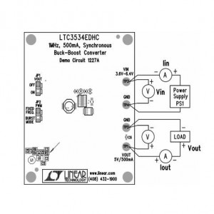 DC1227A, Средства разработки интегральных схем (ИС) управления питанием LTC3534EDHC Demo board - 5V, 500mA Synch
