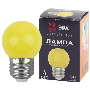 Лампочка светодиодная STD ERAYL45-E27 E27 / Е27 1Вт шар желтый для белт-лайт Б0049576