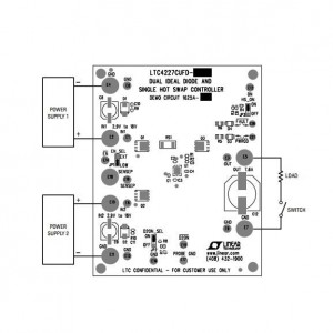 DC1625A-C, Средства разработки интегральных схем (ИС) управления питанием LTC4227CUFD-3 Demo Board: Dual Ideal Dio
