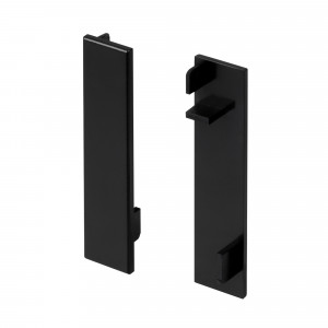 PLINTUS-H54B BLACK, Пара глухих заглушек для профиля PLINTUS-H54B черного цвета. Материал пластик.  В комплекте 2 шт., цена за 1 комплект.