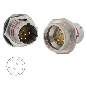 8STA7Y1497PN022, Круговой мил / технические характеристики соединителя Jam Nut Receptacle - size 14 - 12 contacts - Male