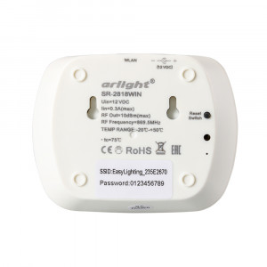 SR-2818WIN WHITE, Wi-Fi-конвертер (из WiFi в RF) к контроллерам серии SR-1009x для управления от смартфона по Wi-Fi. Софт для Apple в AppStore или для Android в GooglePlay искать EasyLighting. Питание DC 12V (адаптер в комплекте).