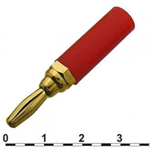 10-0071 B RED, Штекер приборный на кабель под пайку
